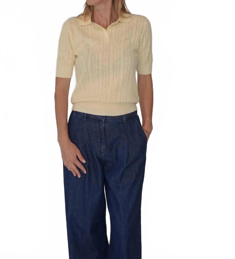 NEW LISA YANG cristine short sleeve sweater in limone